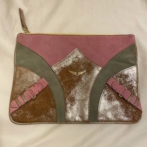 Zadig & Voltaire Zipped leather clutch